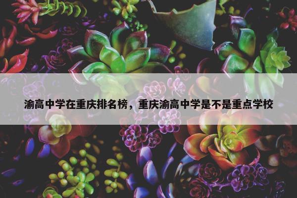 渝高中学在重庆排名榜，重庆渝高中学是不是重点学校