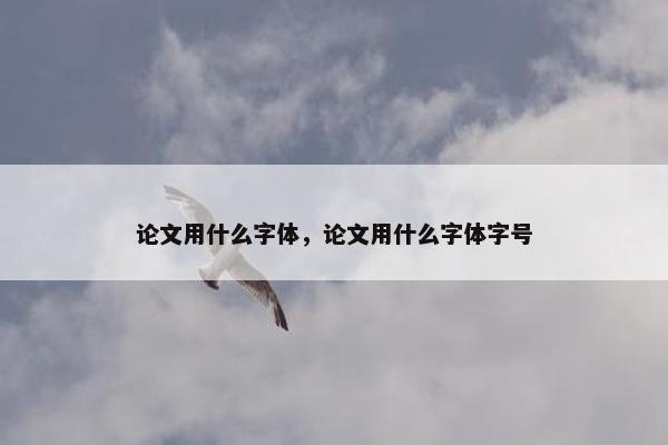 论文用什么字体，论文用什么字体字号