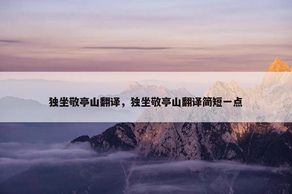独坐敬亭山翻译，独坐敬亭山翻译简短一点