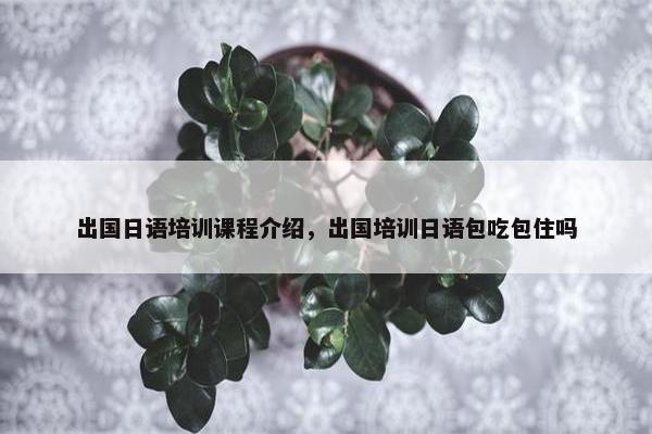 出国日语培训课程介绍，出国培训日语包吃包住吗
