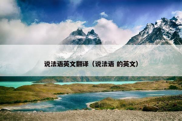 说法语英文翻译（说法语 的英文）