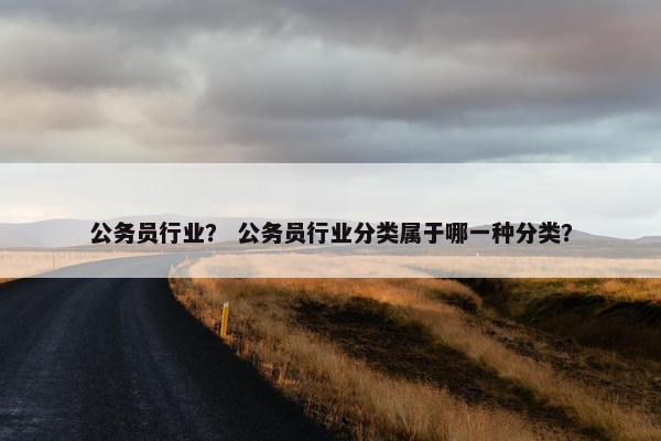 公务员行业？ 公务员行业分类属于哪一种分类？