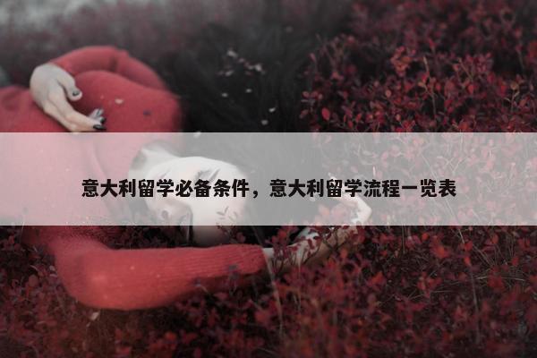意大利留学必备条件，意大利留学流程一览表