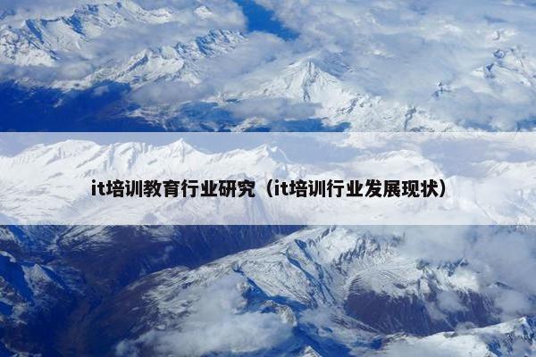 it培训教育行业研究（it培训行业发展现状）