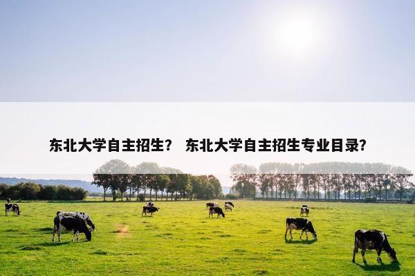 东北大学自主招生？ 东北大学自主招生专业目录？
