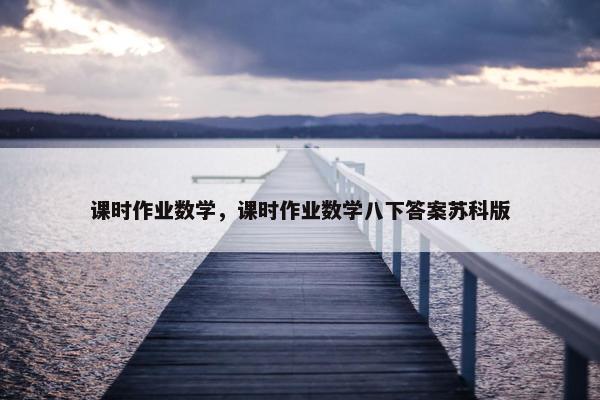 课时作业数学，课时作业数学八下答案苏科版