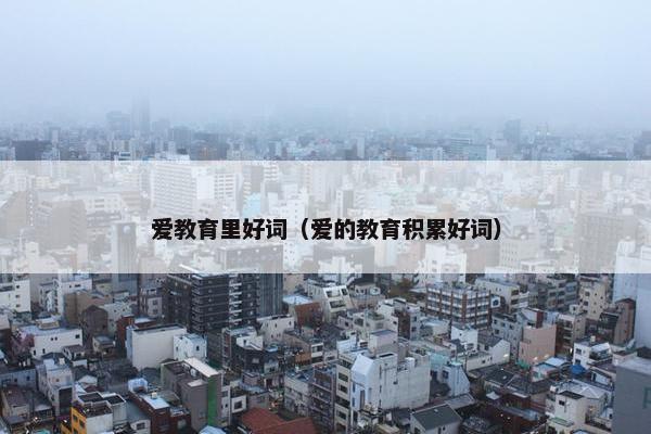 爱教育里好词（爱的教育积累好词）