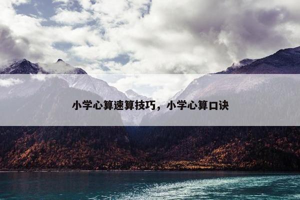 小学心算速算技巧，小学心算口诀