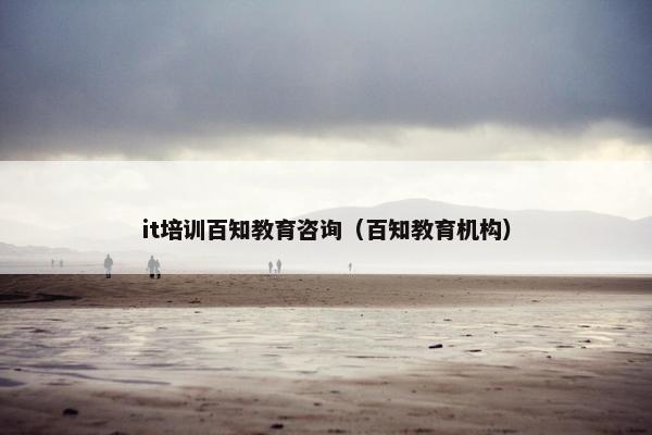 it培训百知教育咨询（百知教育机构）