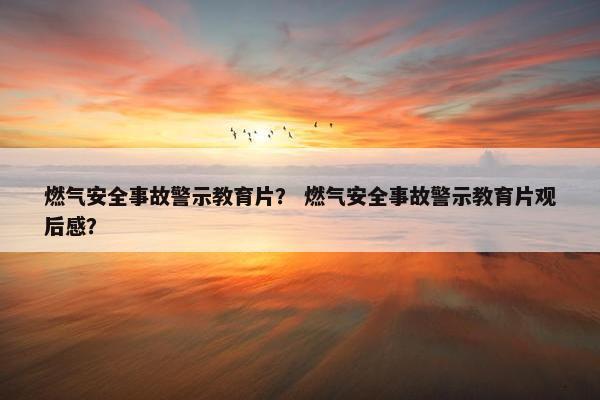 燃气安全事故警示教育片？ 燃气安全事故警示教育片观后感？