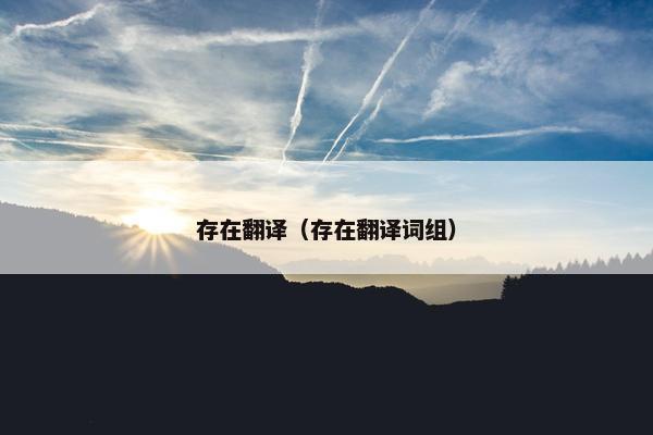 存在翻译（存在翻译词组）