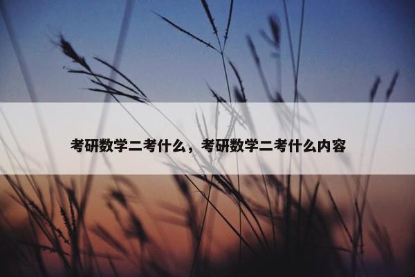 考研数学二考什么，考研数学二考什么内容