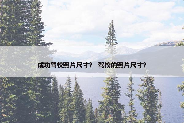成功驾校照片尺寸？ 驾校的照片尺寸？