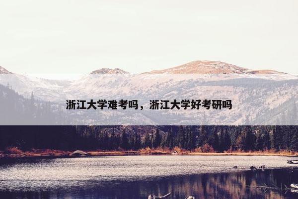 浙江大学难考吗，浙江大学好考研吗