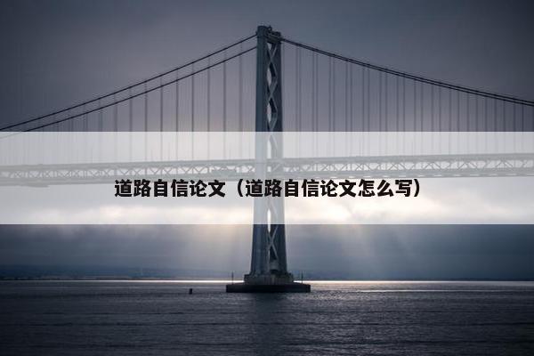 道路自信论文（道路自信论文怎么写）