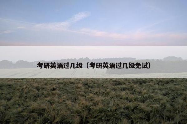 考研英语过几级（考研英语过几级免试）