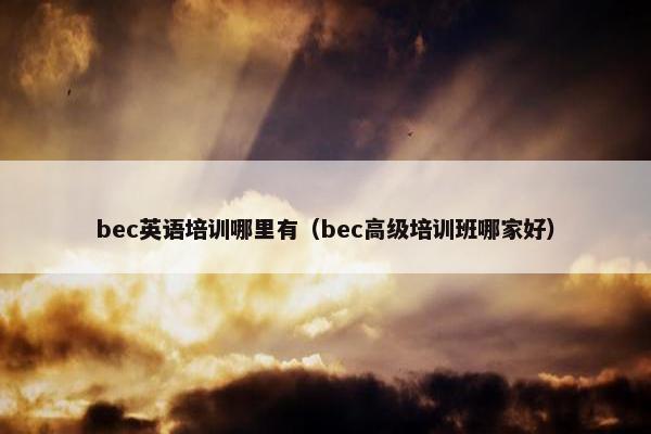 bec英语培训哪里有（bec高级培训班哪家好）