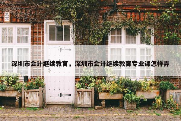 深圳市会计继续教育，深圳市会计继续教育专业课怎样弄