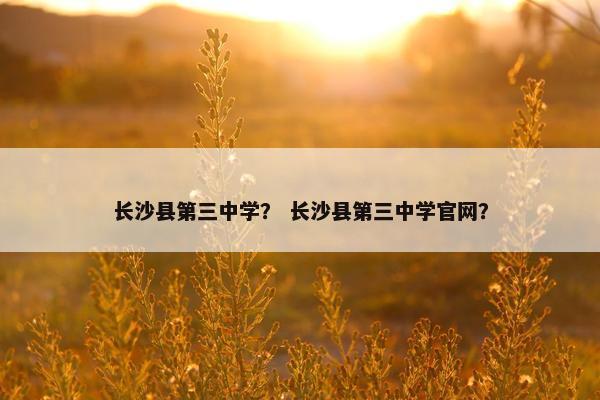 长沙县第三中学？ 长沙县第三中学官网？