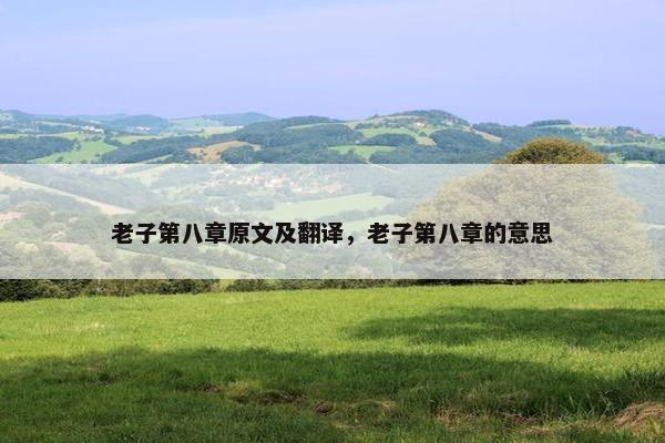 老子第八章原文及翻译，老子第八章的意思
