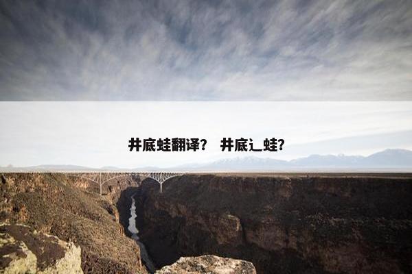 井底蛙翻译？ 井底辶蛙？