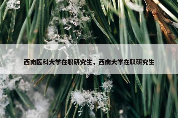 西南医科大学在职研究生，西南大学在职研究生
