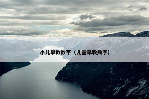 小儿早教数字（儿童早教数字）