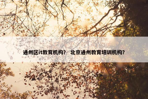 通州区it教育机构？ 北京通州教育培训机构？