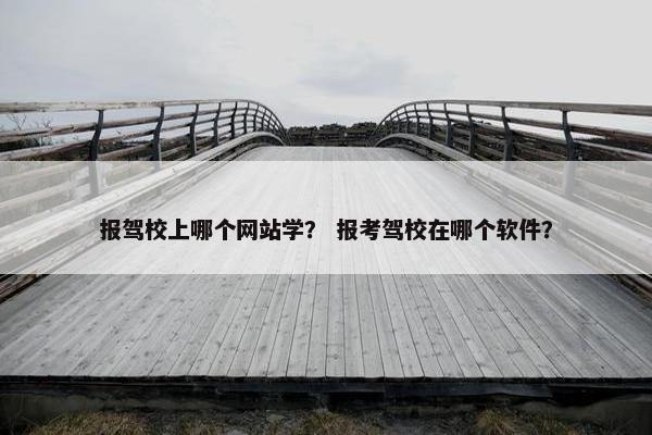 报驾校上哪个网站学？ 报考驾校在哪个软件？