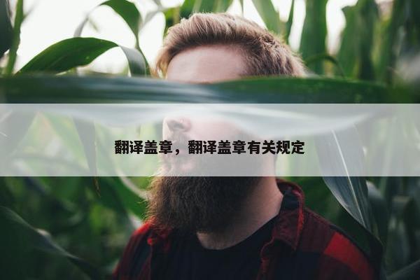 翻译盖章，翻译盖章有关规定