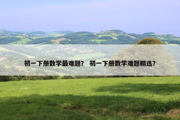 初一下册数学最难题？ 初一下册数学难题精选？