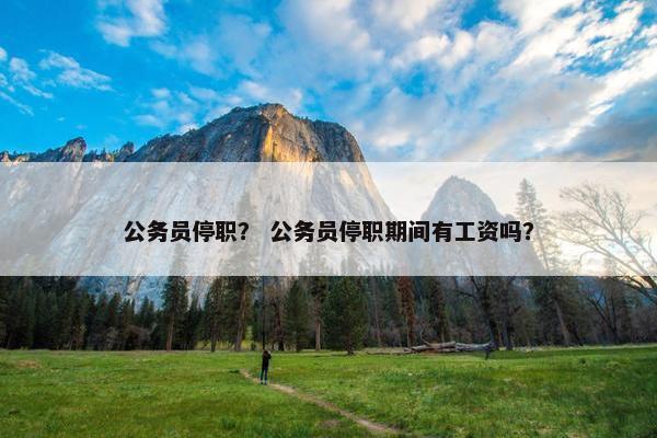 公务员停职？ 公务员停职期间有工资吗？