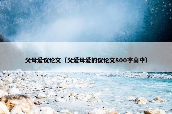 父母爱议论文（父爱母爱的议论文800字高中）