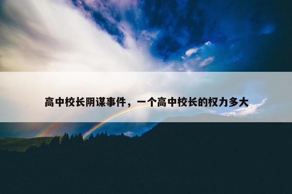 高中校长阴谋事件，一个高中校长的权力多大