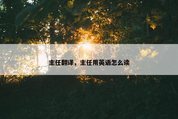 主任翻译，主任用英语怎么读