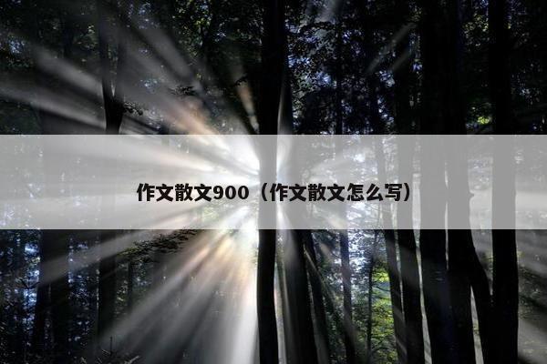 作文散文900（作文散文怎么写）