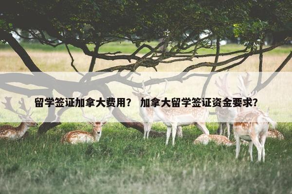 留学签证加拿大费用？ 加拿大留学签证资金要求？