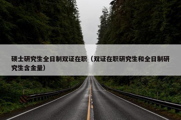 硕士研究生全日制双证在职（双证在职研究生和全日制研究生含金量）