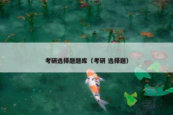 考研选择题题库（考研 选择题）
