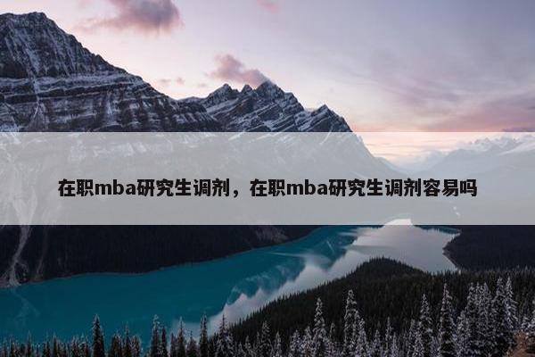 在职mba研究生调剂，在职mba研究生调剂容易吗