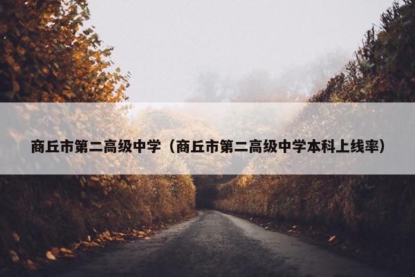 商丘市第二高级中学（商丘市第二高级中学本科上线率）