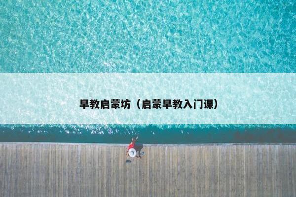早教启蒙坊（启蒙早教入门课）