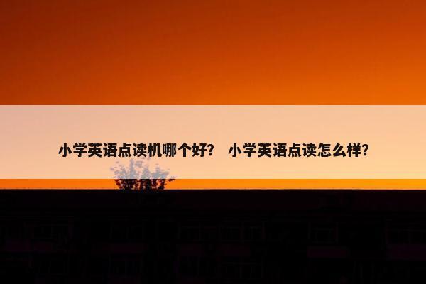 小学英语点读机哪个好？ 小学英语点读怎么样？