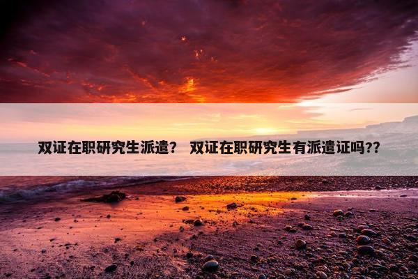 双证在职研究生派遣？ 双证在职研究生有派遣证吗?？