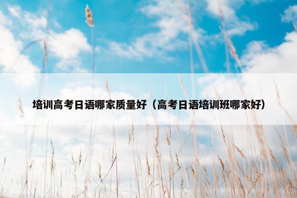 培训高考日语哪家质量好（高考日语培训班哪家好）