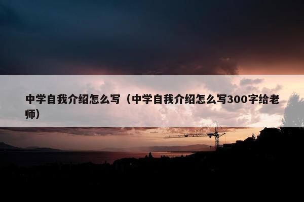中学自我介绍怎么写（中学自我介绍怎么写300字给老师）