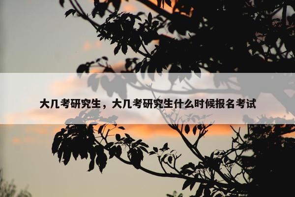 大几考研究生，大几考研究生什么时候报名考试