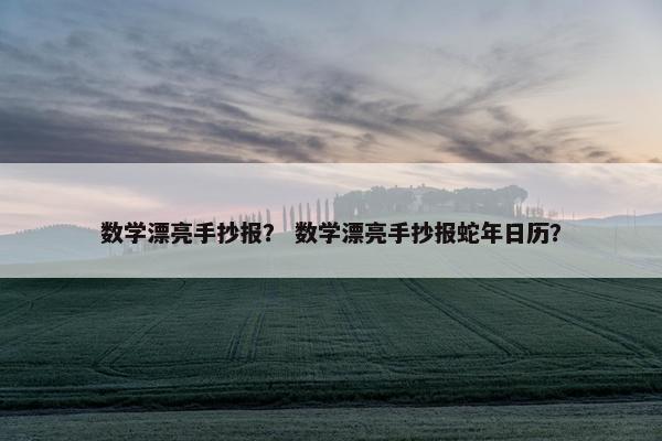 数学漂亮手抄报？ 数学漂亮手抄报蛇年日历？