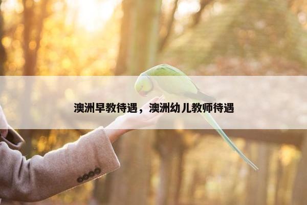 澳洲早教待遇，澳洲幼儿教师待遇