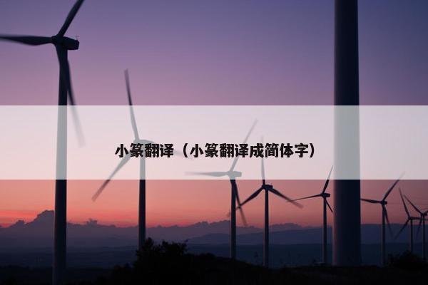 小篆翻译（小篆翻译成简体字）